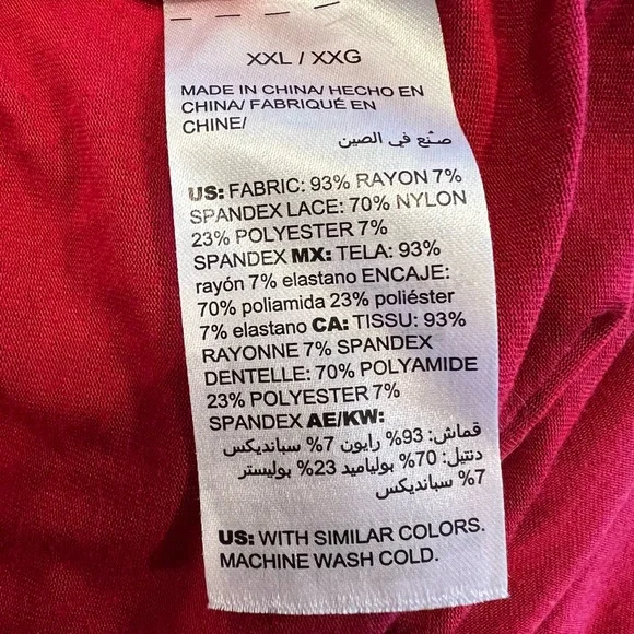 SOMA❤️2 Pc Elegant Red & Black Lace Sleepwear Set- Shorts & Lacy Cami Top - Picture 13 of 13